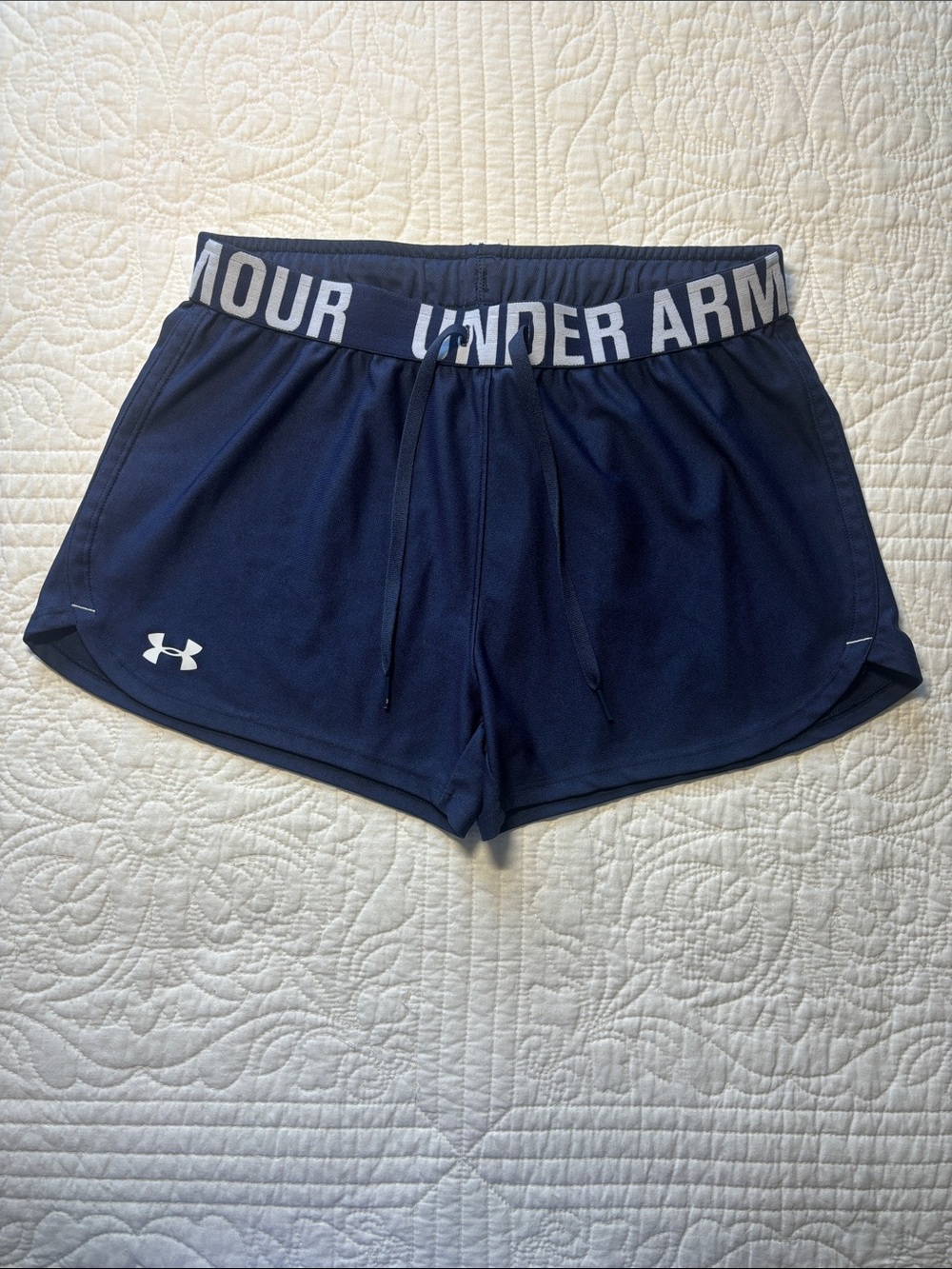 Under Armour Navy Women’s Athletic Shorts with Branded Waistband